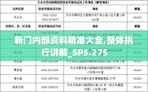 新门内部资料精准大全,整体执行讲解_SP5.275
