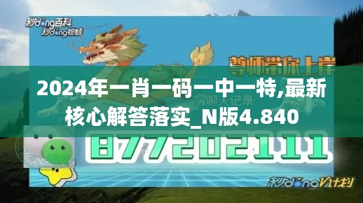 2024年一肖一码一中一特,最新核心解答落实_N版4.840