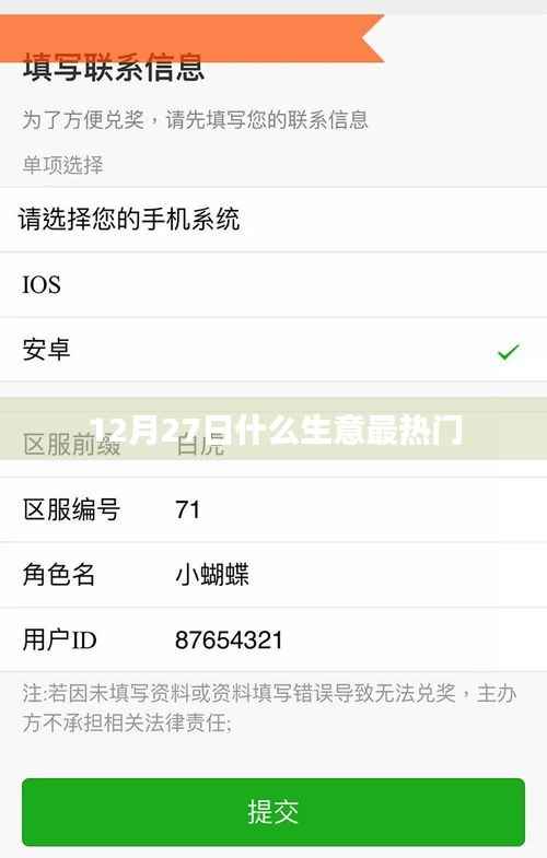 12月27日热门生意大盘点